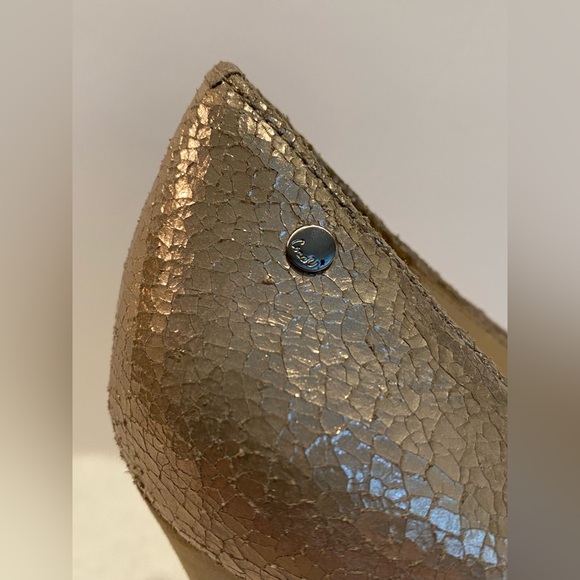 COACH Adina Crackled Leather Champagne Pump Heel Size 6.5 - Picture 6 of 13